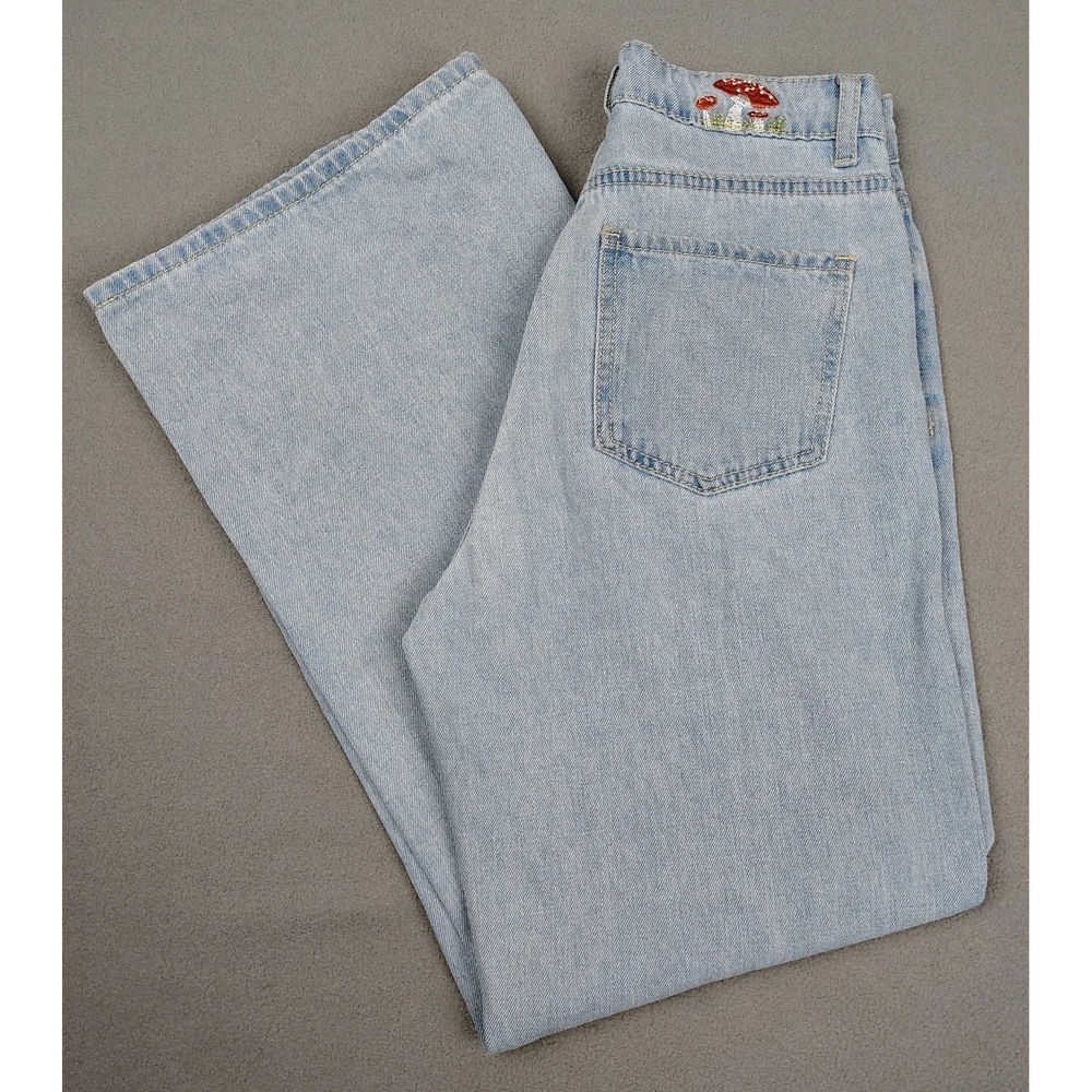 SHEIN Light Blue Flare Wide Leg Jeans